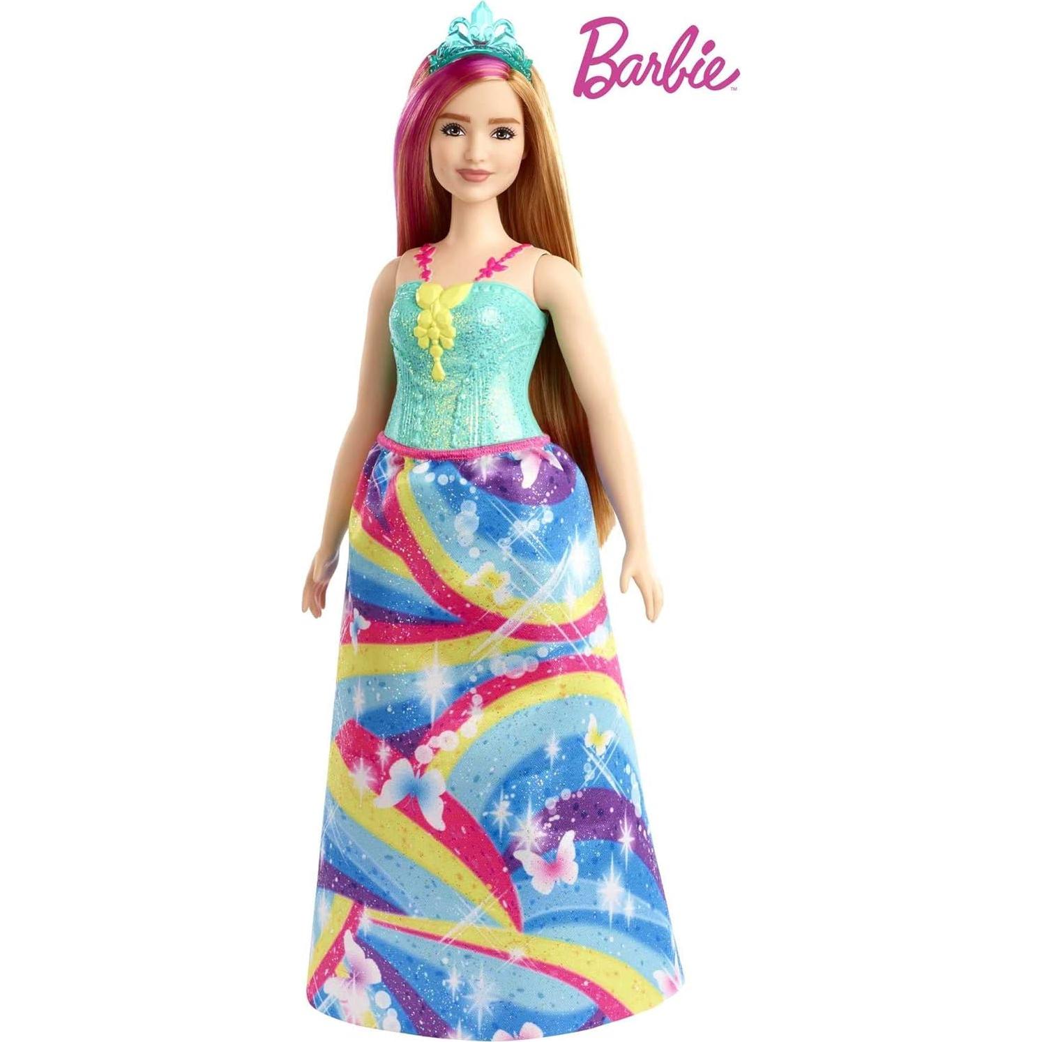 Muñeca Princesa Barbie Dreamtopia 30 cm Rubia con Mechas Rosadas