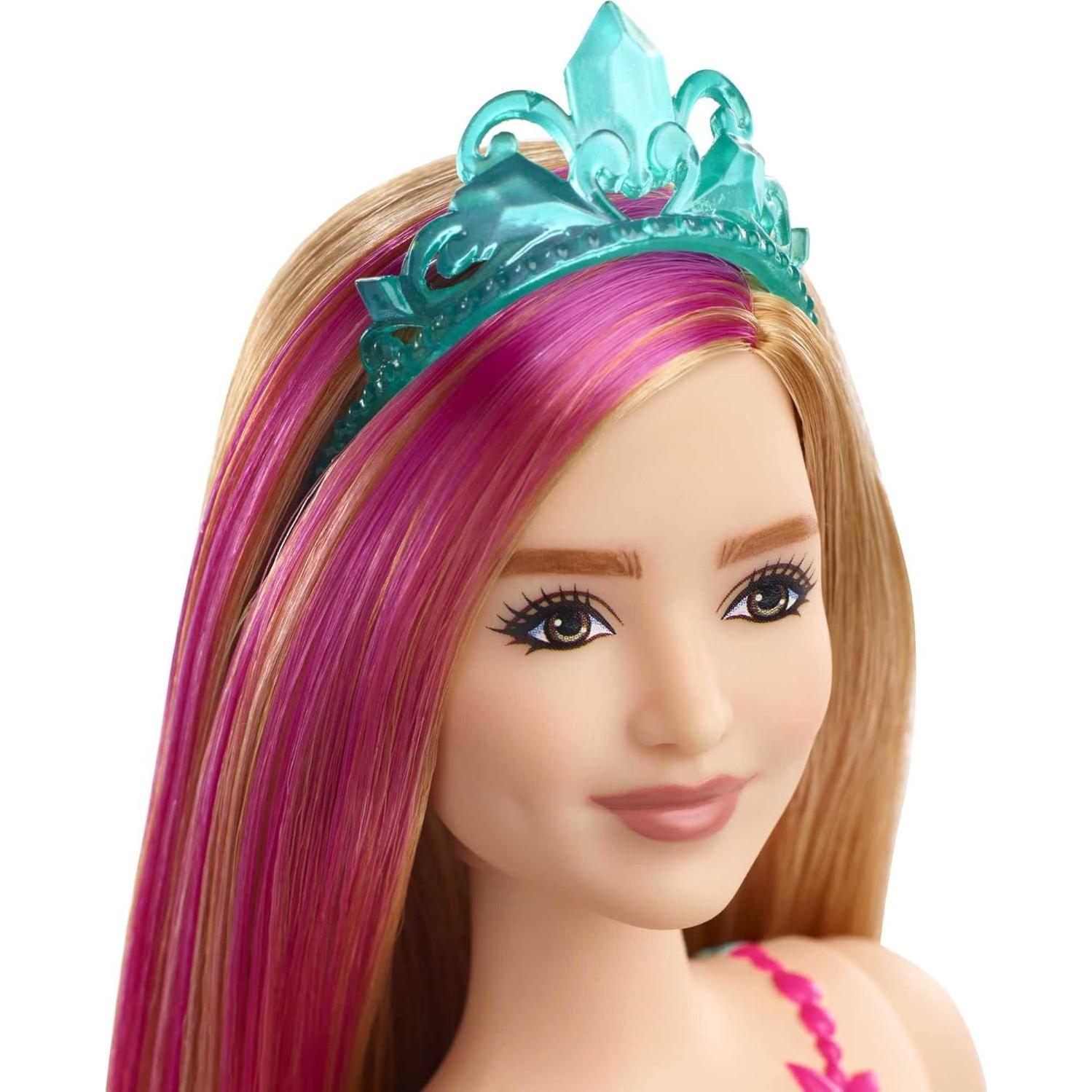 Muñeca Princesa Barbie Dreamtopia 30 cm Rubia con Mechas Rosadas