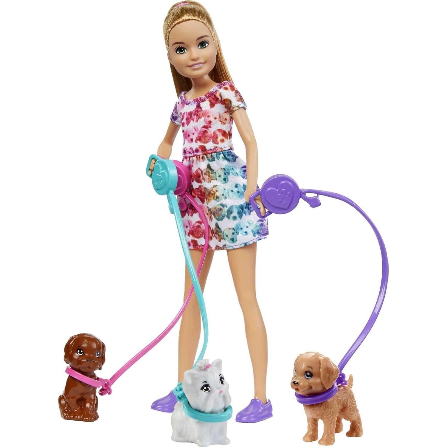 Muñeca Stacie con Cachorros y Estación de Juego - Barbie