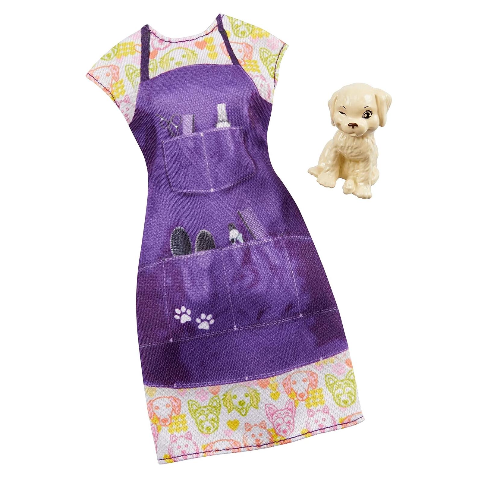Atuendo de Peluquero de Mascotas Barbie con Cachorro