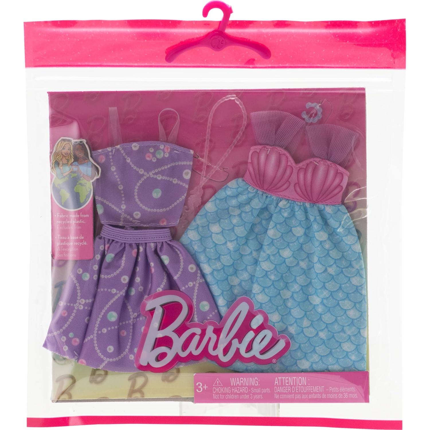 Conjunto de Ropa Barbie 2 Atuendos Sirena y Accesorios