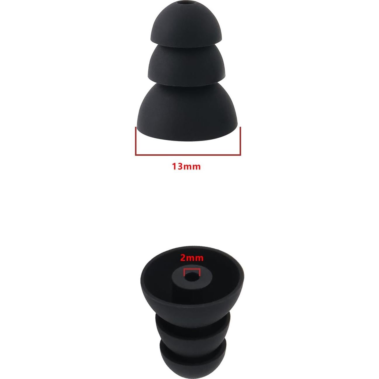 Puntas de Oído eMagTech Triple Flange 6 Pares Grande 2mm