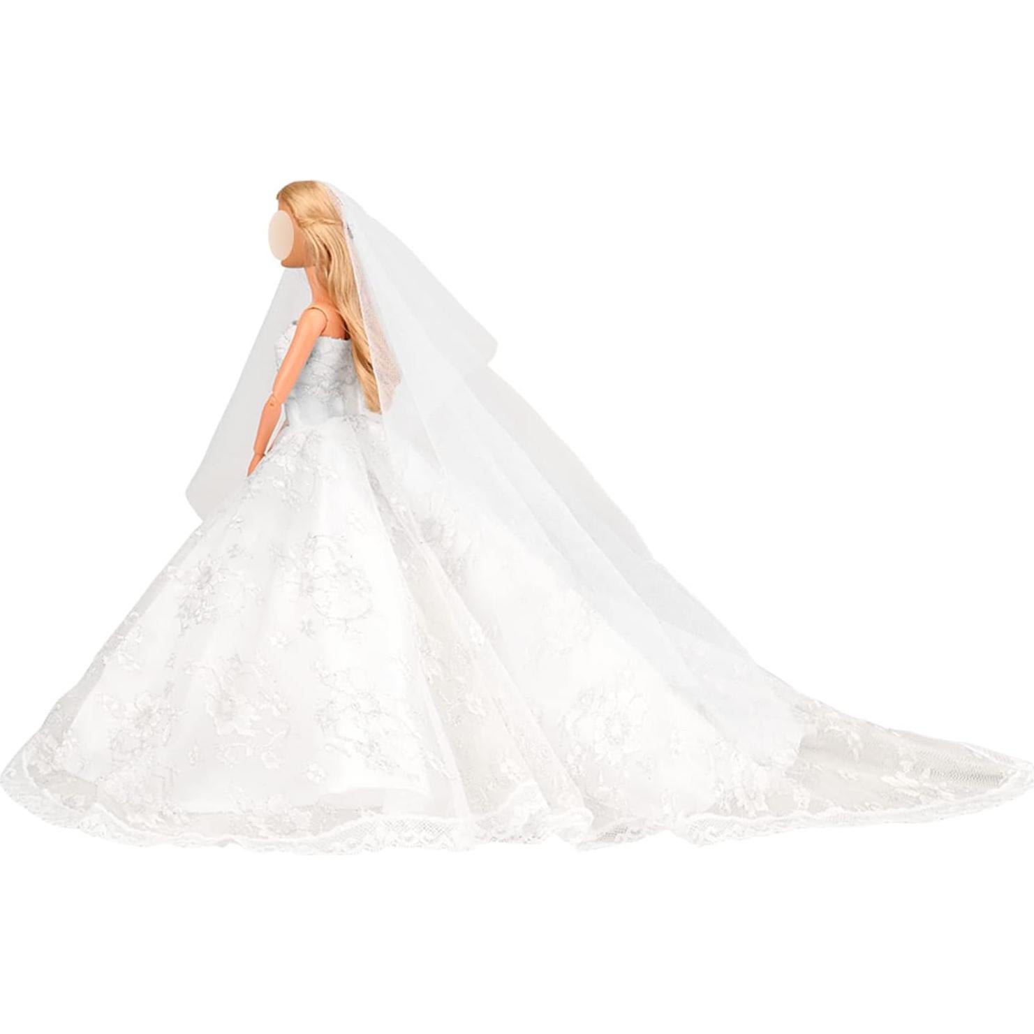 Vestido de Novia BARWA con Velo para Muñeca 29 cm Blanca