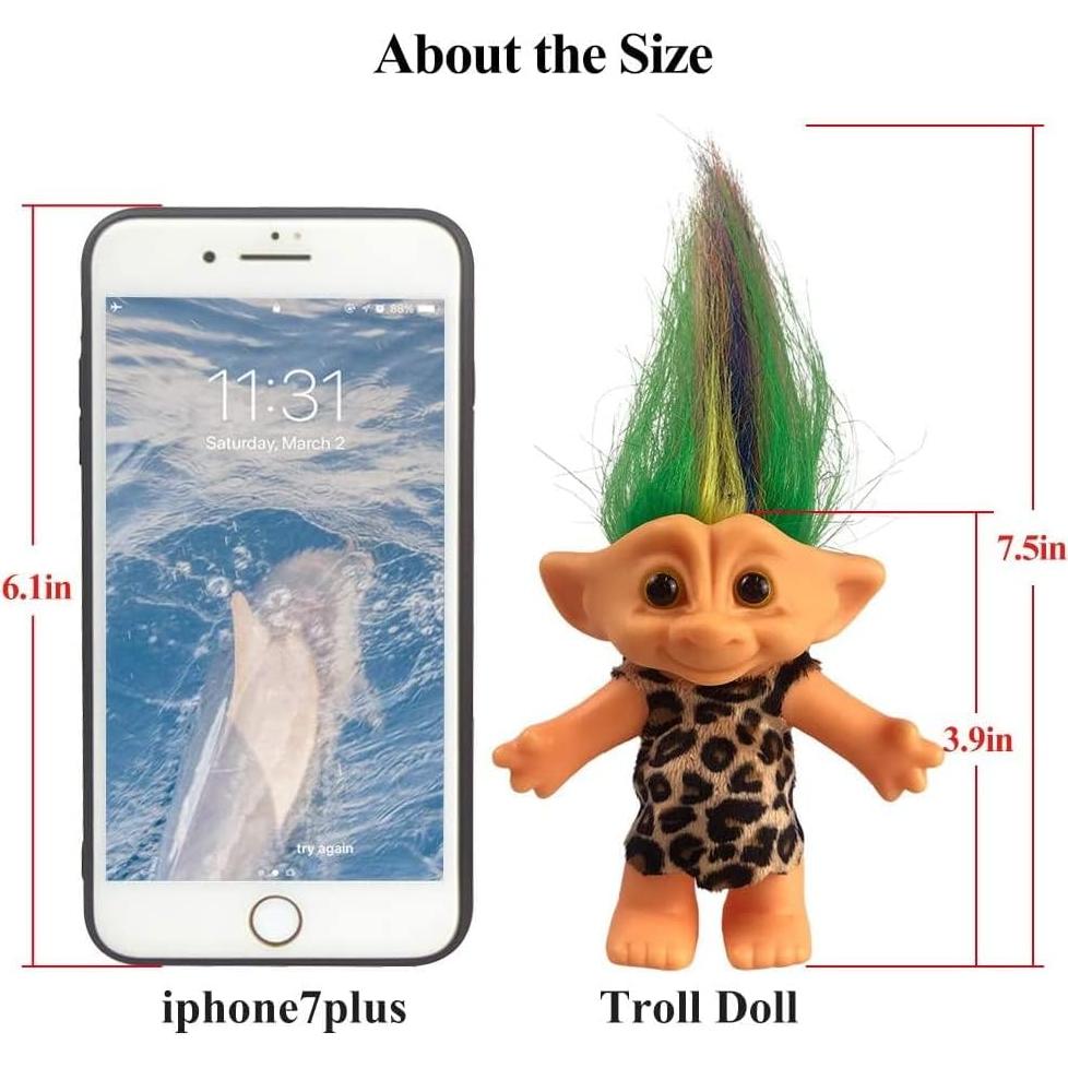 Muñeco Troll Vintage Yintlilocn 19 cm Colorido para Colección