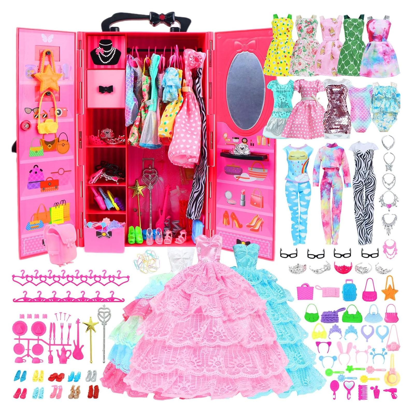 Conjunto Armario para Muñecas BJDBUS 110 Piezas 11.5"