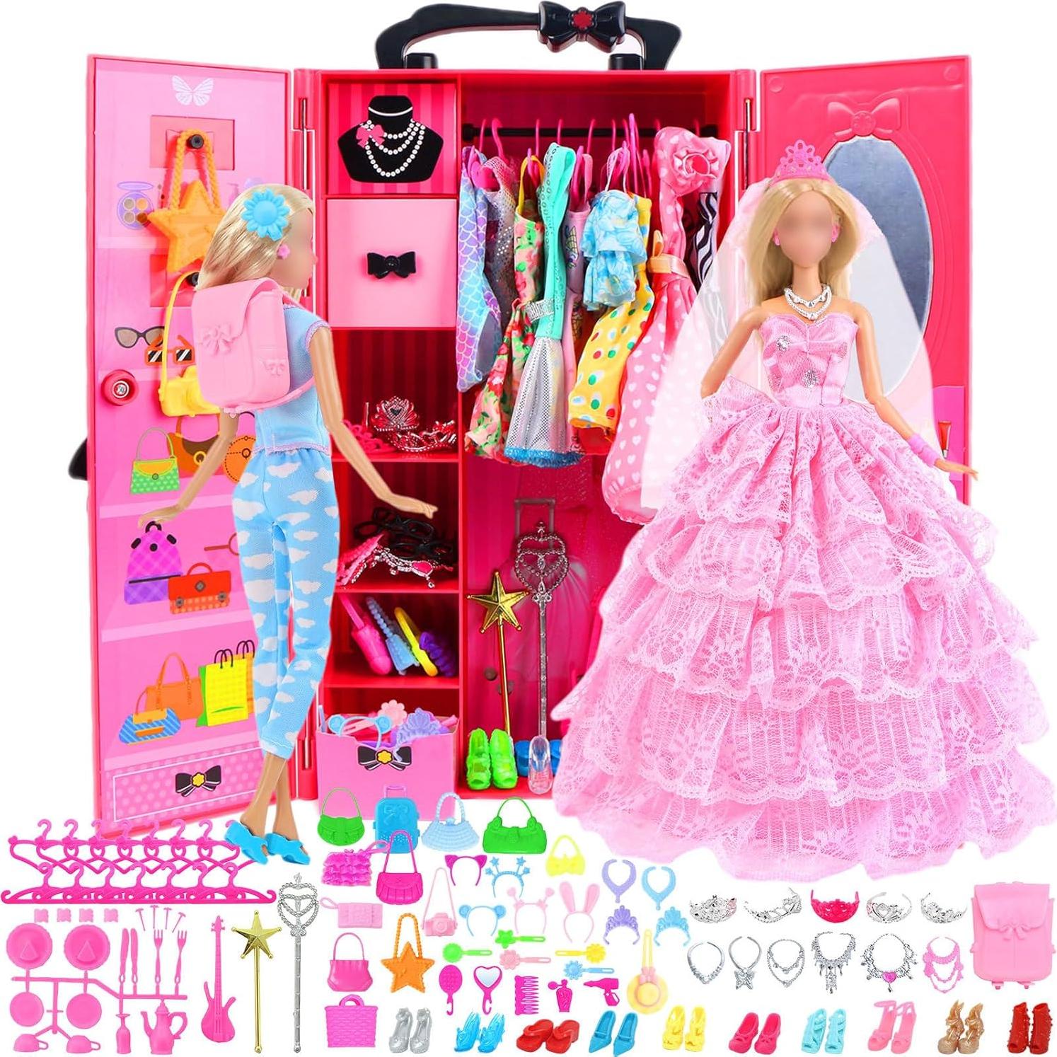 Conjunto Armario para Muñecas BJDBUS 110 Piezas 11.5"