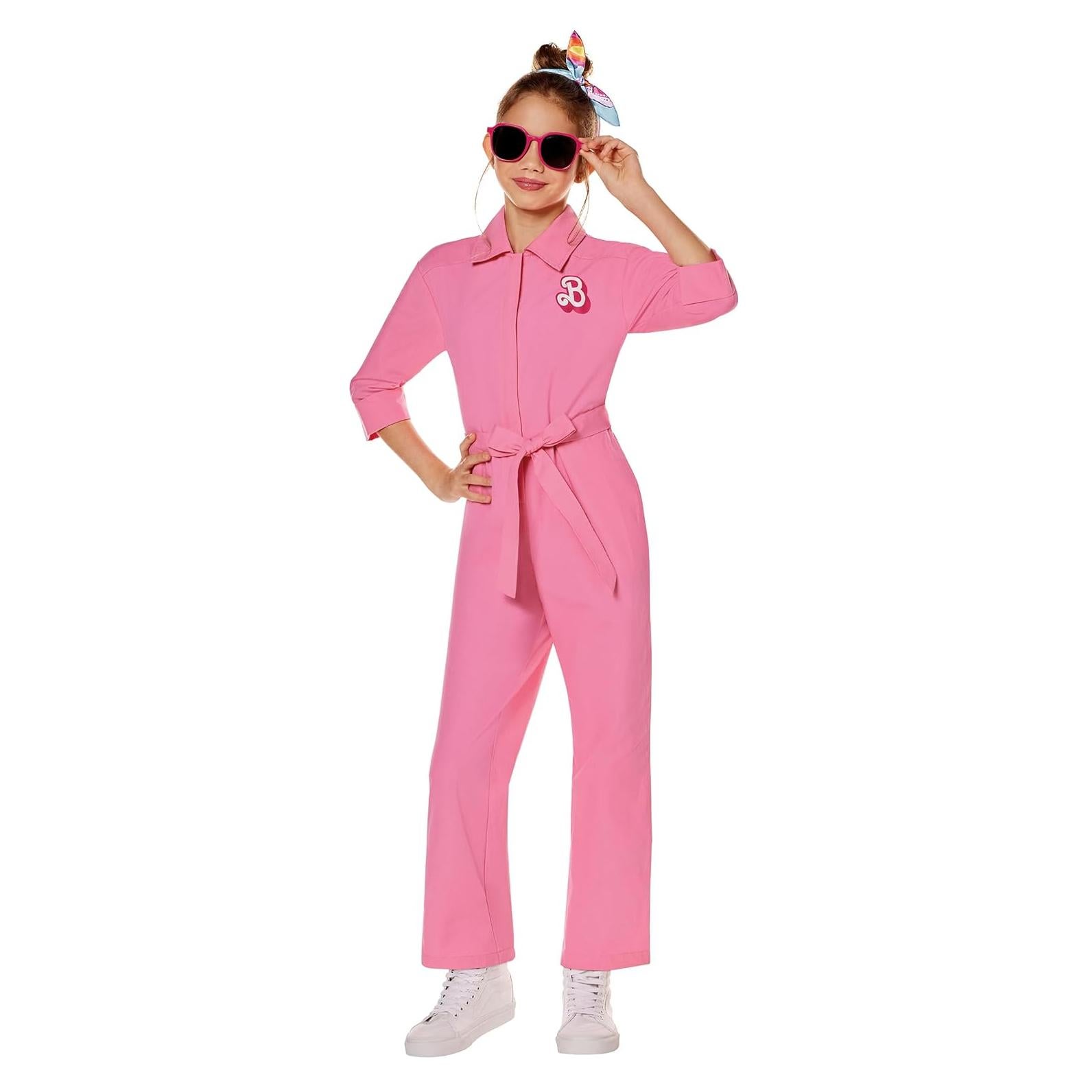 Disfraz Mono de Poder Rosa Barbie Niñas Grande Licencia Oficial