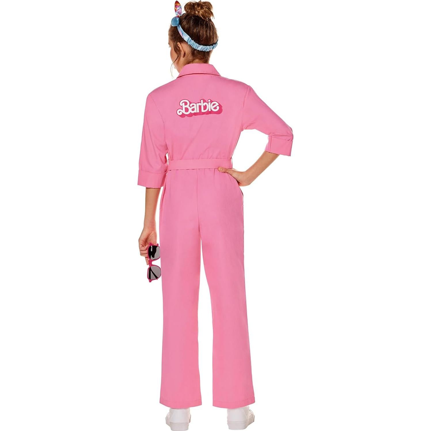 Disfraz Mono de Poder Rosa Barbie Niñas Grande Licencia Oficial