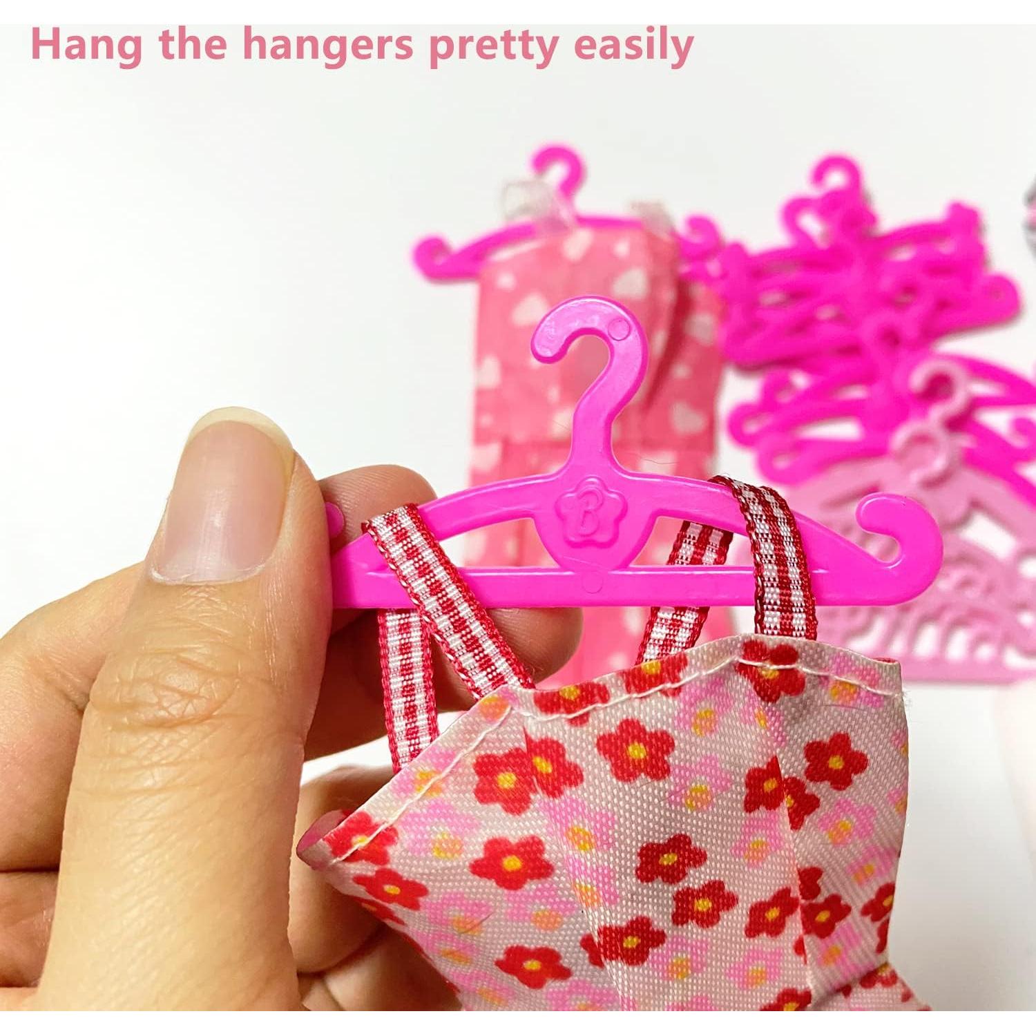 55 Perchas Rosa para Muñecas + Soporte - Accesorios 12"