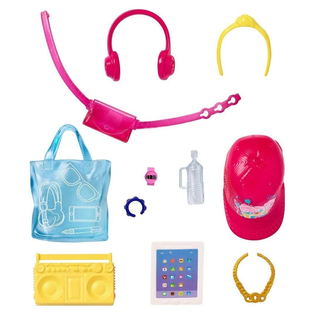 Paquete de Accesorios Barbie - Radiograbadora, Auriculares, Bolsa