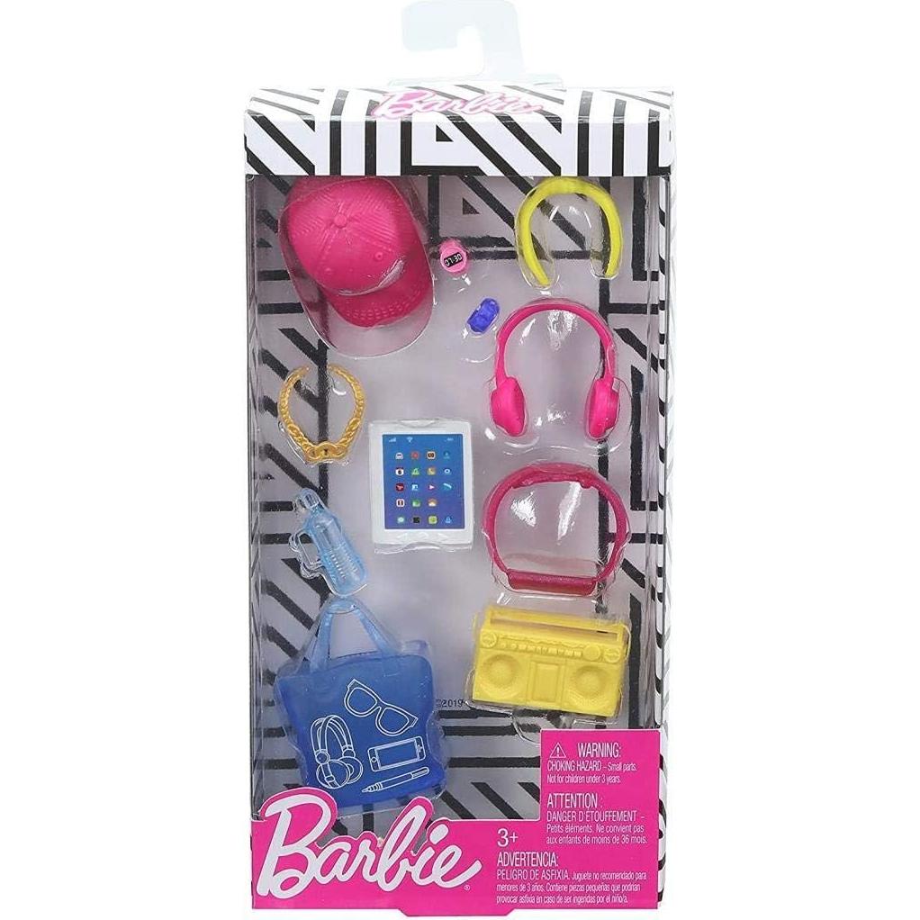 Paquete de Accesorios Barbie - Radiograbadora, Auriculares, Bolsa