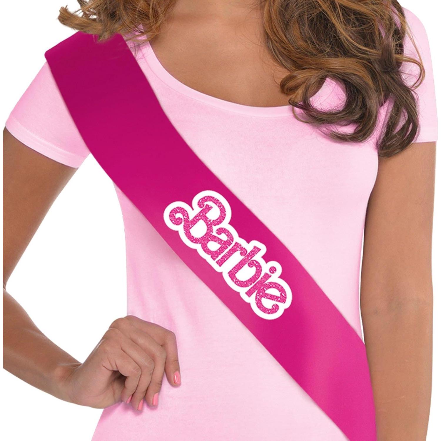 Banda Deluxe Barbie Rosa 76.2 cm Amscan Accesorio Fiesta