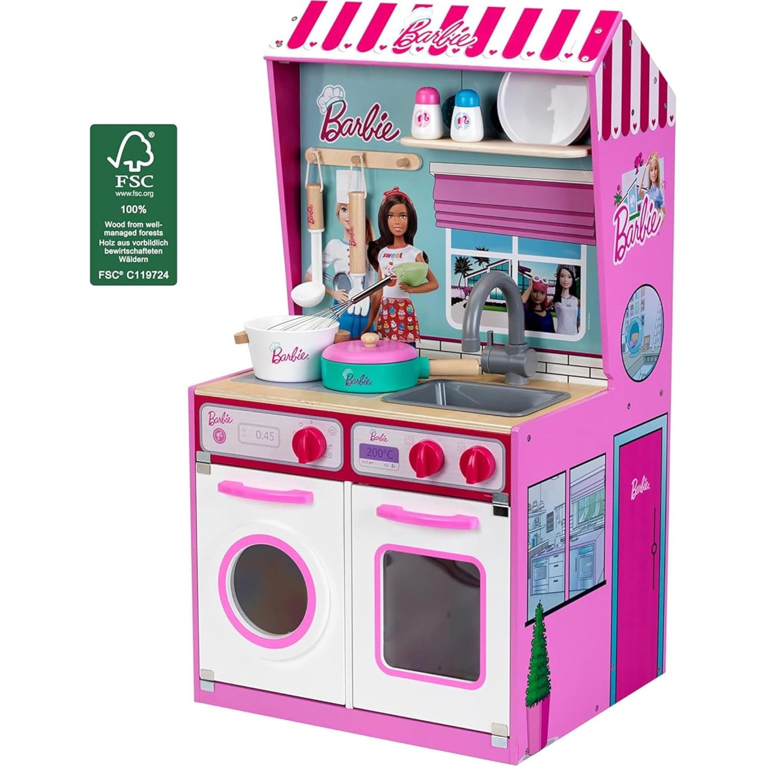 Cocina de Madera y Metal Theo Klein 2 en 1 Barbie 85 cm