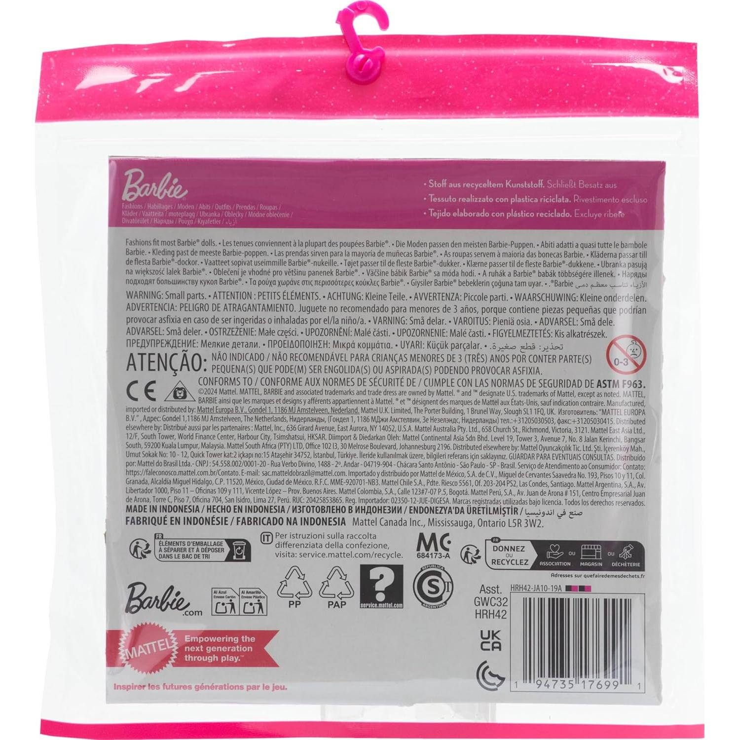 Conjunto de Ropa Barbie 2 Atuendos con Accesorios - Mattel