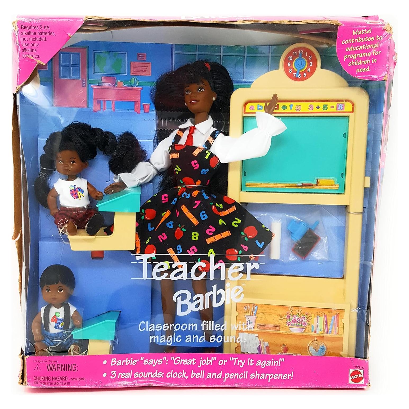 Muñeca Barbie Maestra con 2 Estudiantes Mattel 1995