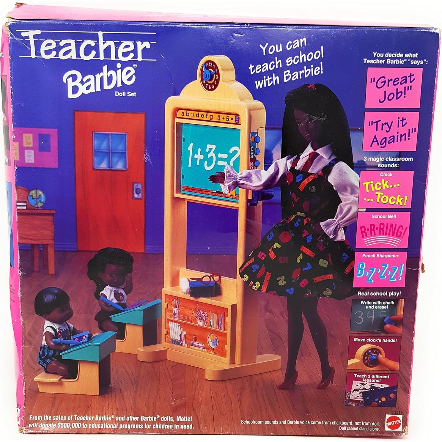 Muñeca Barbie Maestra con 2 Estudiantes Mattel 1995