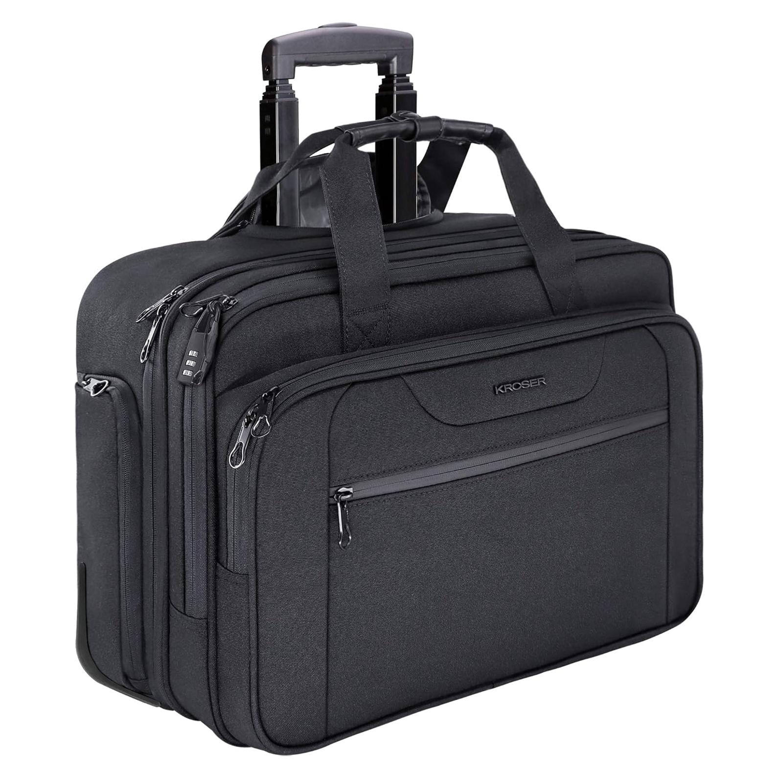 KROSER Maletín Rodante para Laptop 17.3" Negro