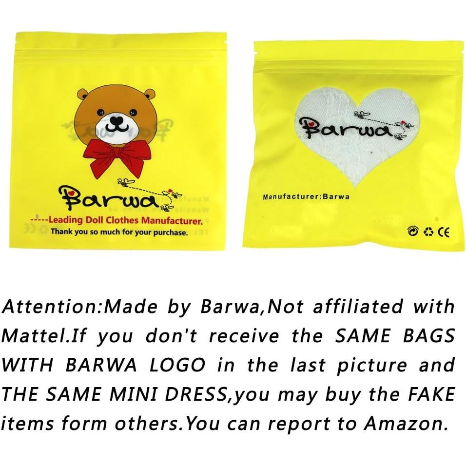 Vestido de Novia Blanco BARWA con Velo para Muñeca 29 cm