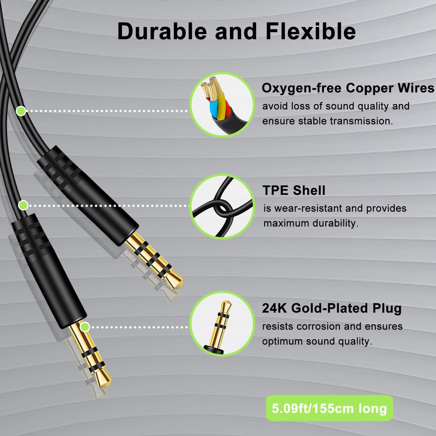 Cable Auxiliar 3.5mm Weatwo con Micrófono y Control de Volumen