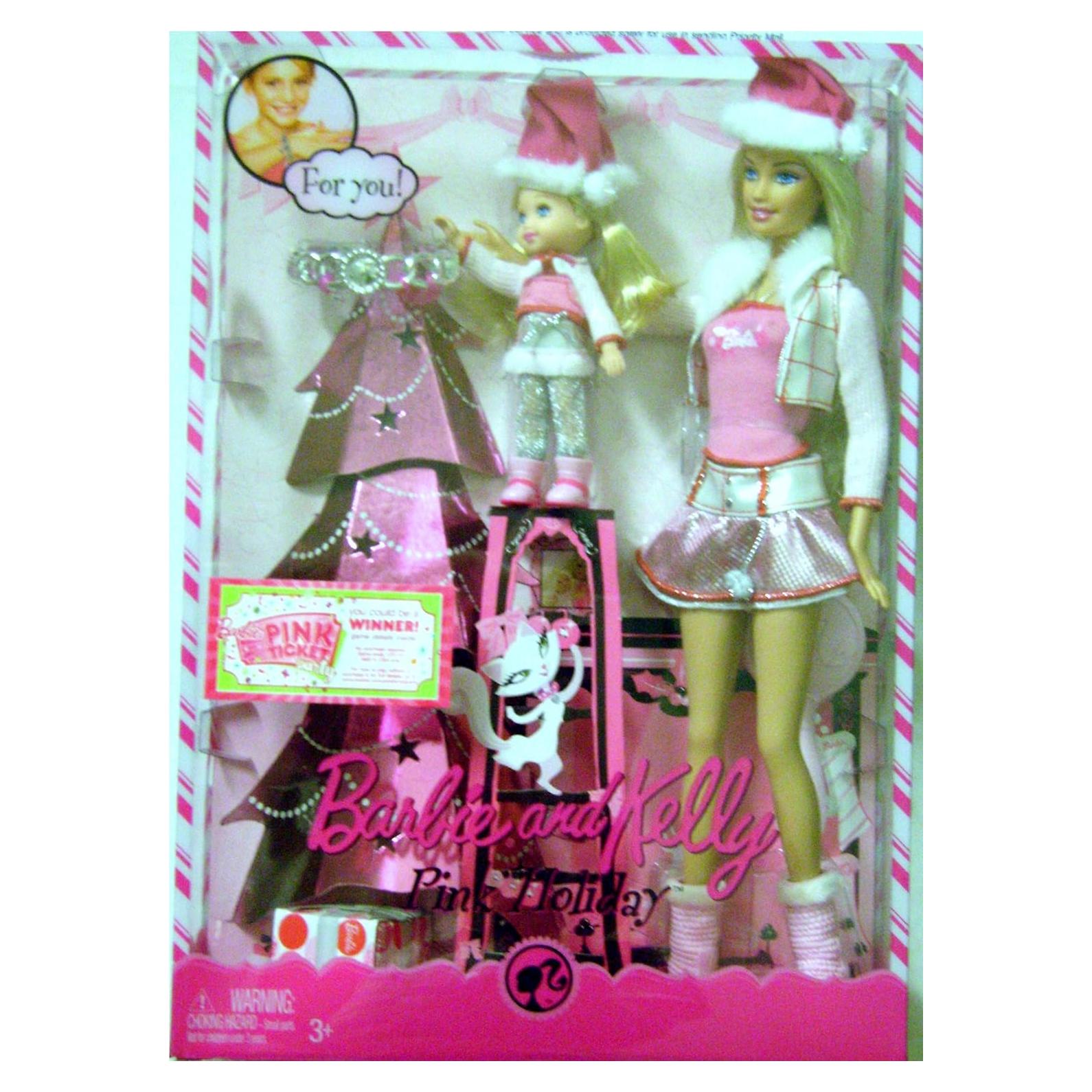 Conjunto de Muñecas Barbie y Kelly Vacaciones Rosa 31.75 cm
