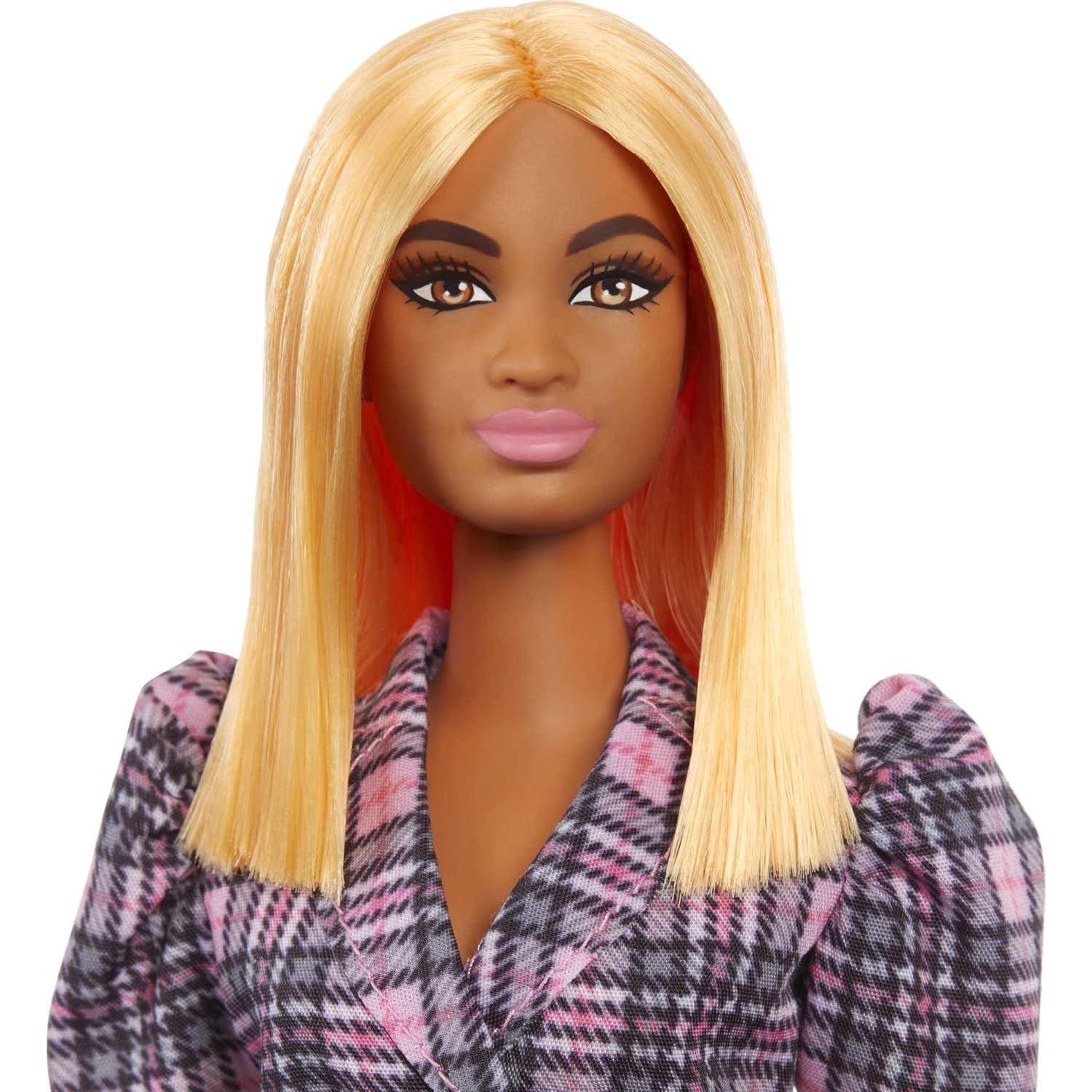 Muñeca Barbie Fashionistas #161 Curvy con vestido rosa y accesorios