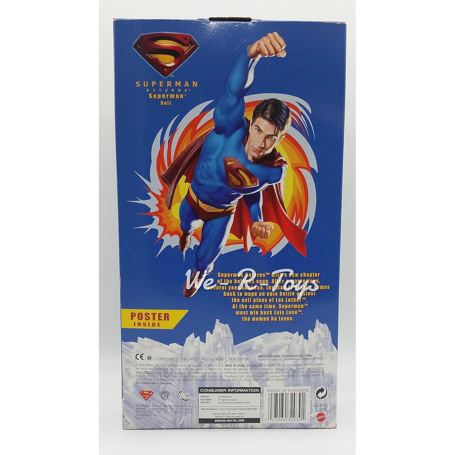 Muñeca Barbie Lois Lane Superman Returns Mattel 35x5.8cm
