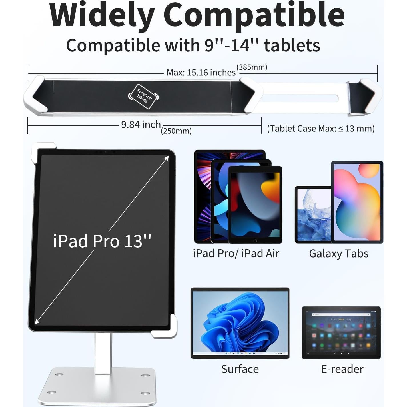 Soporte Antirrobo para Tableta Dosvsi 9-14" con Cerradura