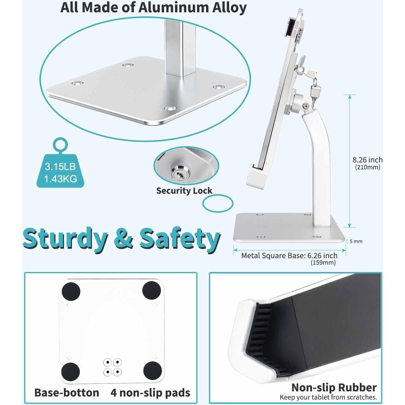 Soporte Antirrobo para Tableta Dosvsi 9-14" con Cerradura
