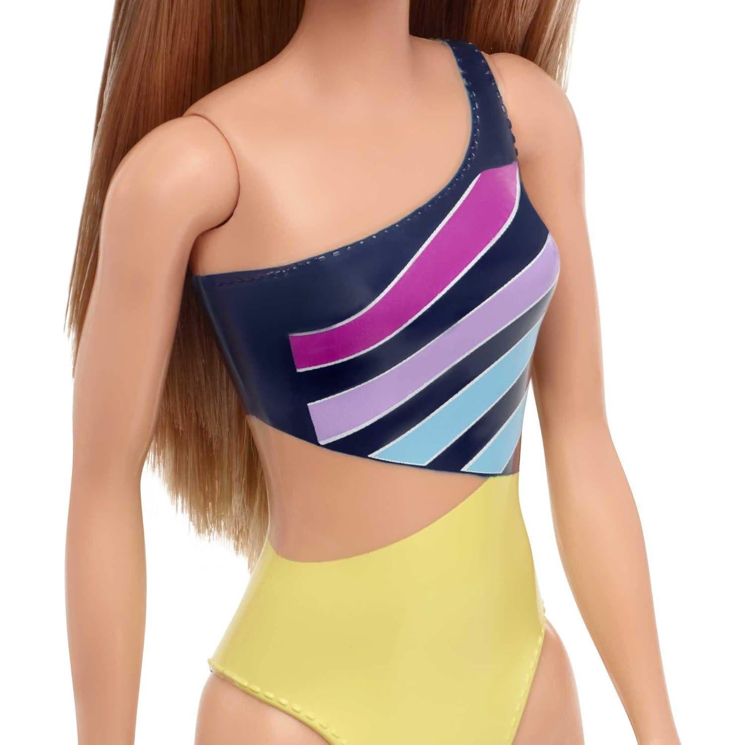 Muñeca Barbie con traje de baño colorido - Mattel GHW41