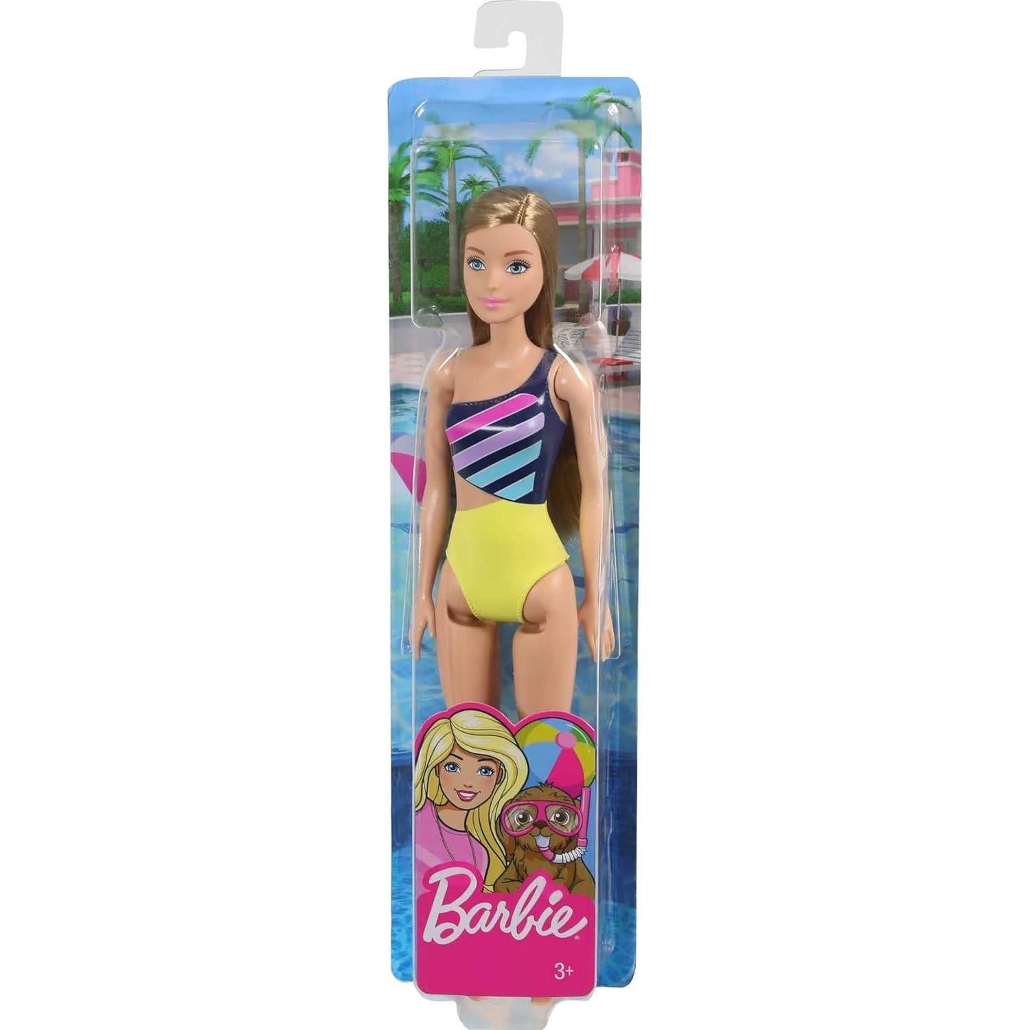 Muñeca Barbie con traje de baño colorido - Mattel GHW41