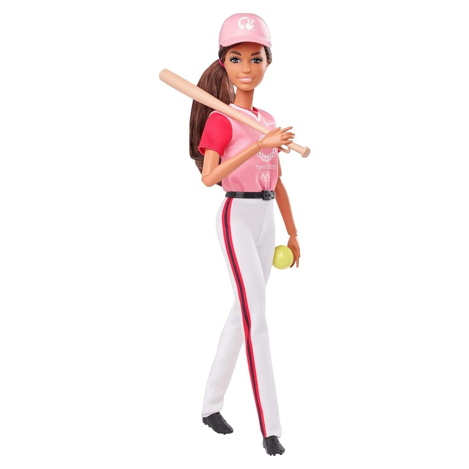 Olympic Games Tokyo 2020 Softball Doll with Softball Uniform, Tokyo 2020 Jacket, Medal, Softball, Bat and Glove for Ages 3 and Up