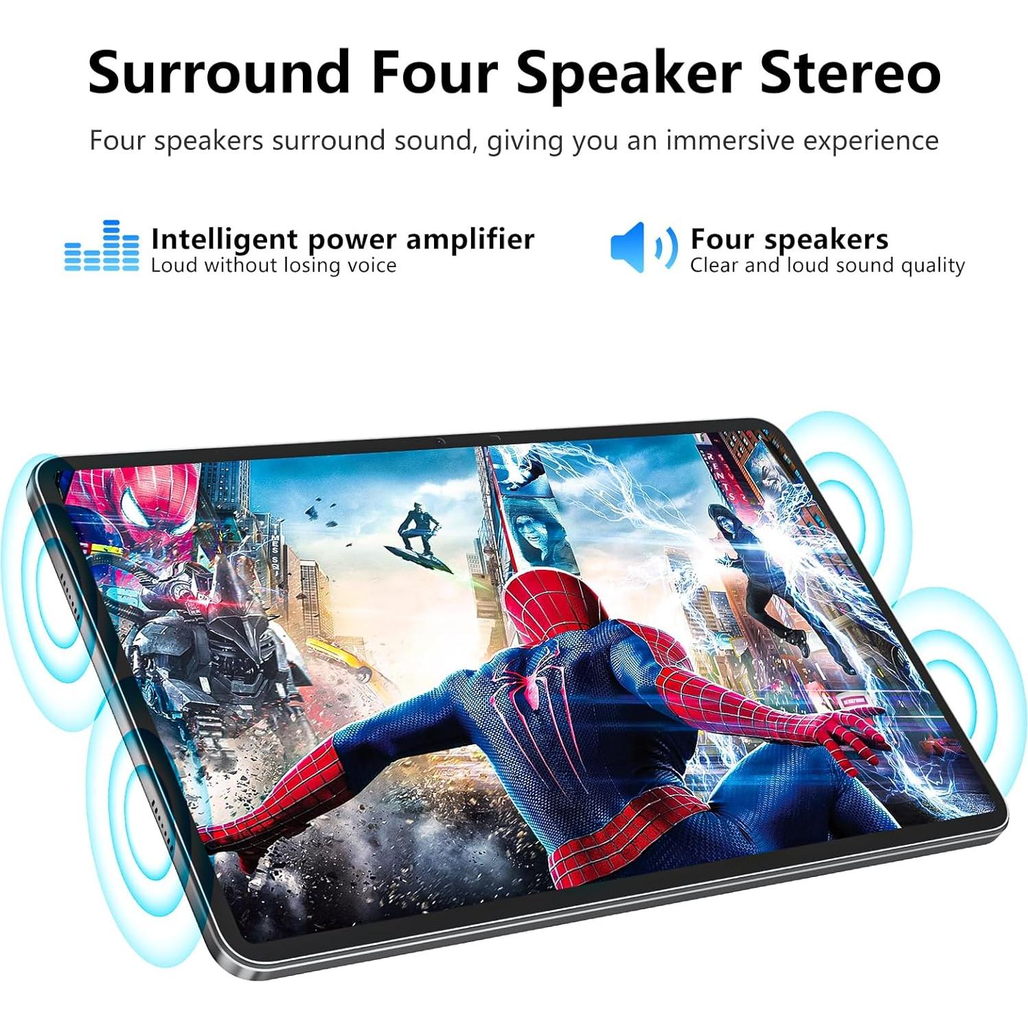 Tableta Naclud 12" Android 13 8GB RAM 256GB Funda Lavanda