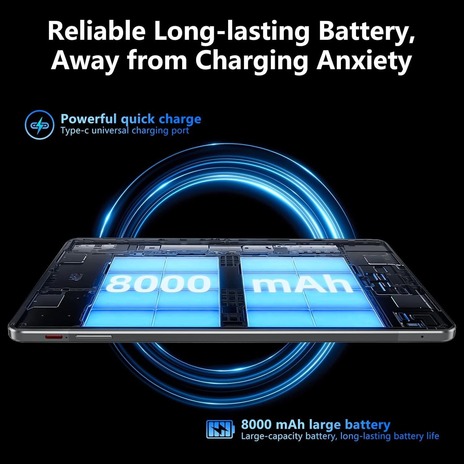 Tableta Naclud 12" Android 13 8GB RAM 256GB Funda Lavanda