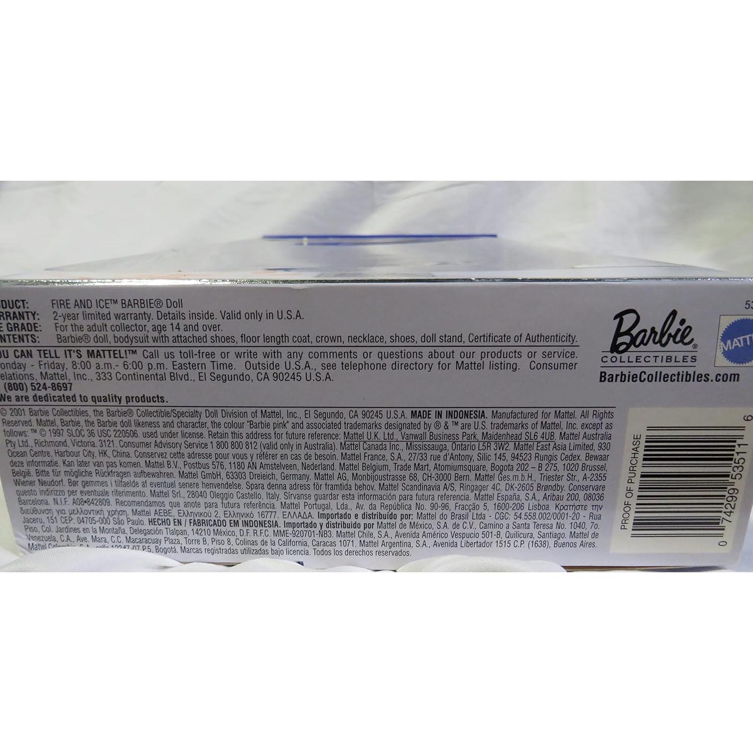 Barbie Edición Coleccionista Fuego y Hielo 2002 - Mattel