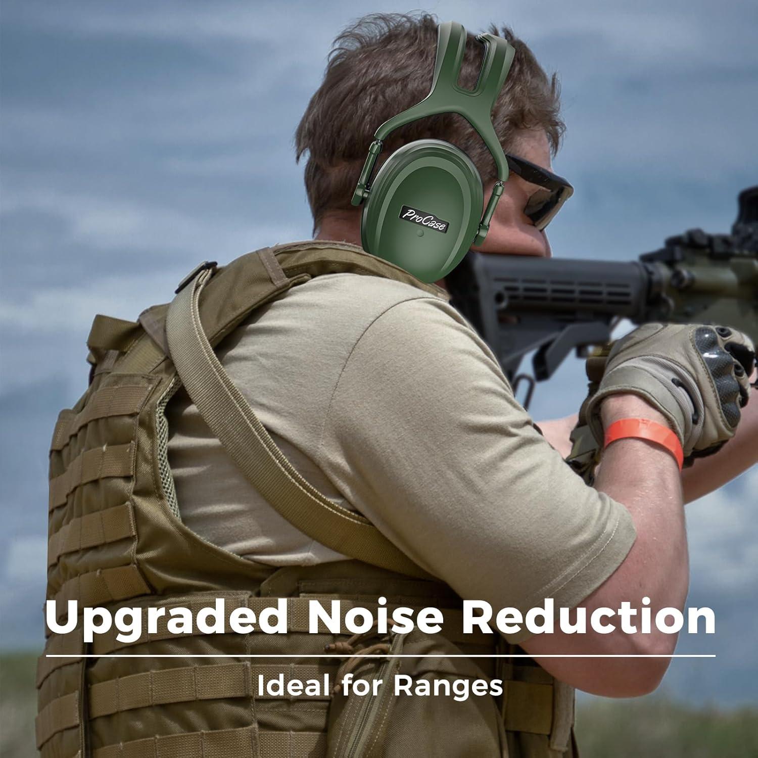 Auriculares ProCase Extra Grande SNR 37dB Verde - Cancelación Ruido
