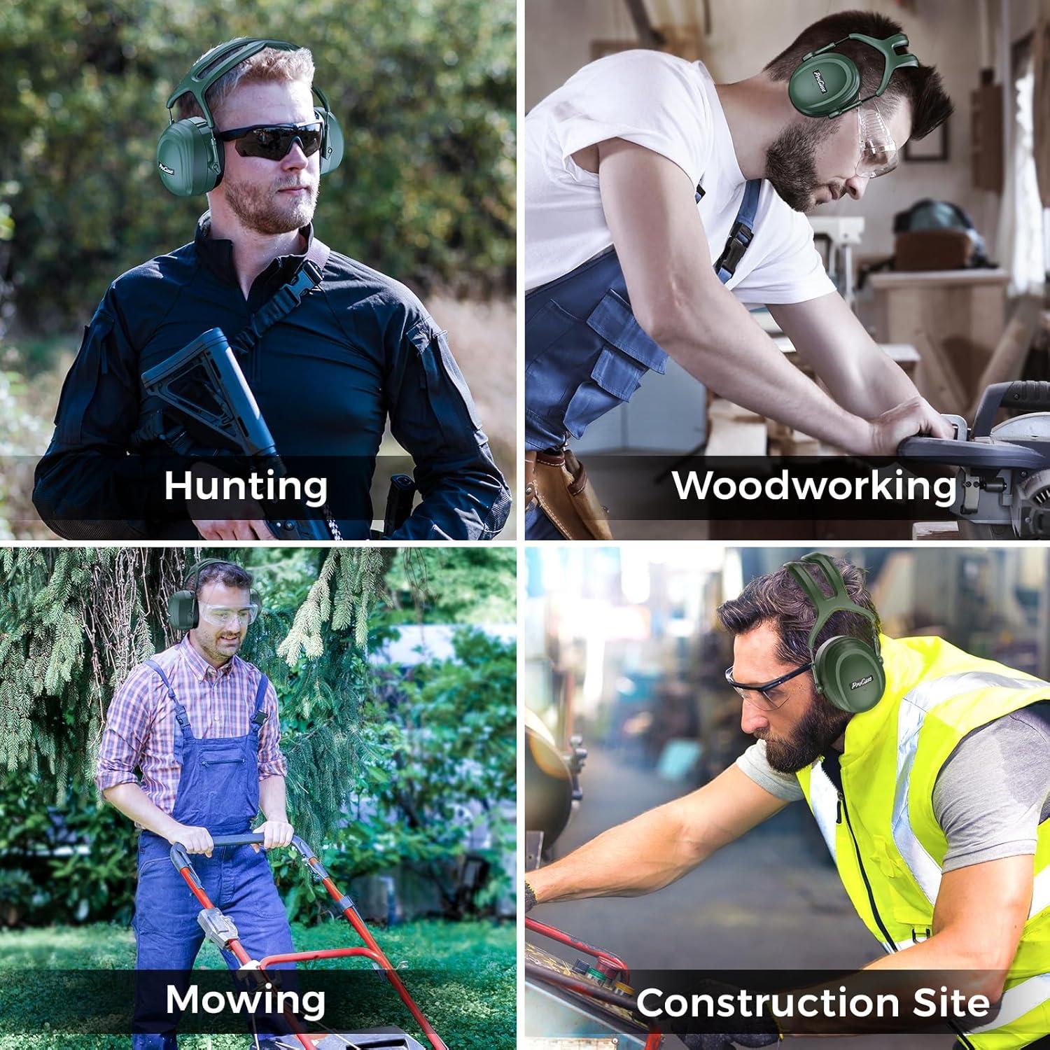 Auriculares ProCase Extra Grande SNR 37dB Verde - Cancelación Ruido