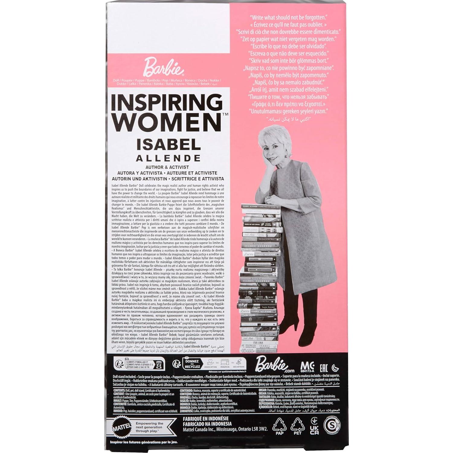 Muñeca Barbie Isabel Allende Mujeres Inspiradoras 340g