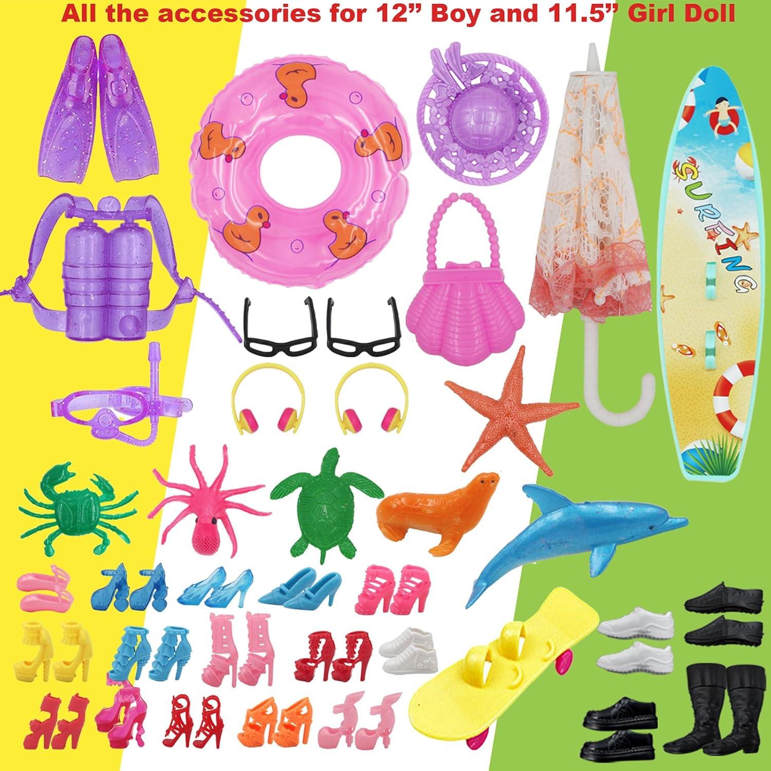 89 Piezas Ropa y Accesorios para Muñecos 30 y 29 cm ZTWEDEN