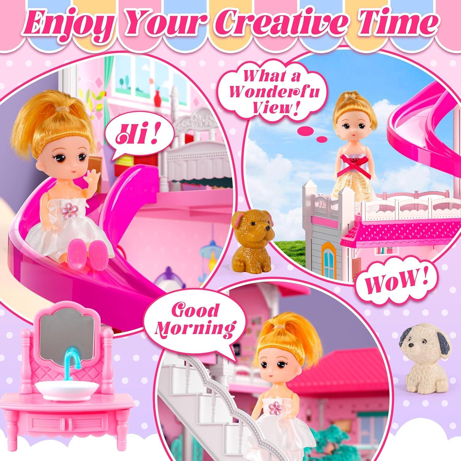 Casa de Muñecas Seifar 10 Habitaciones con Luz y Accesorios