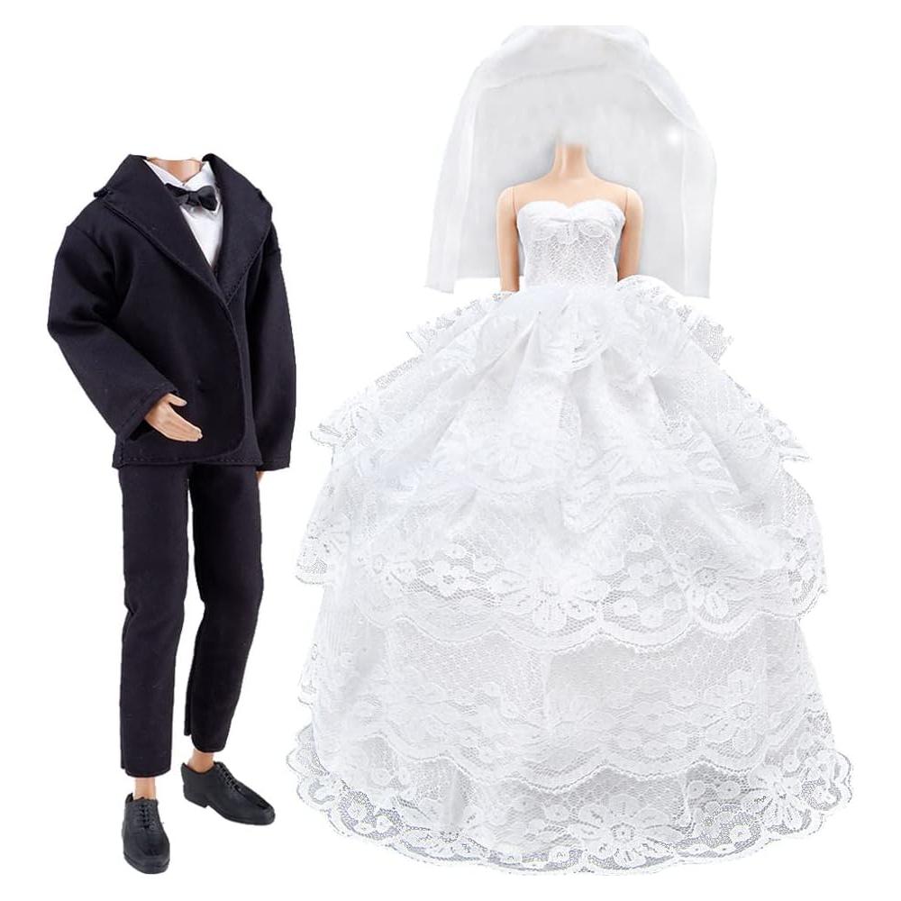 Conjunto de Boda E-TING para Muñecas con Velo y Traje