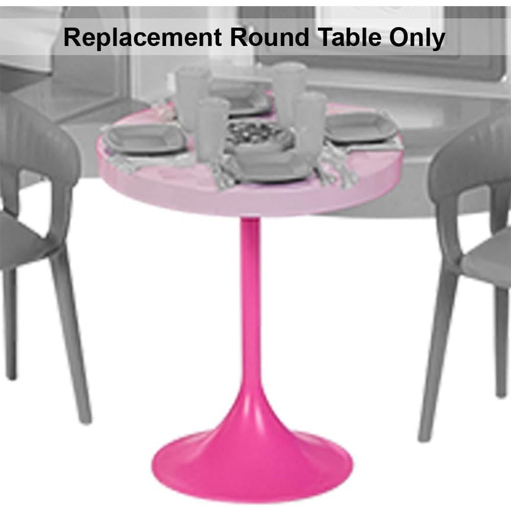 Mesa Redonda Rosa de Reemplazo para Casa de Muñecas Barbie HMX10