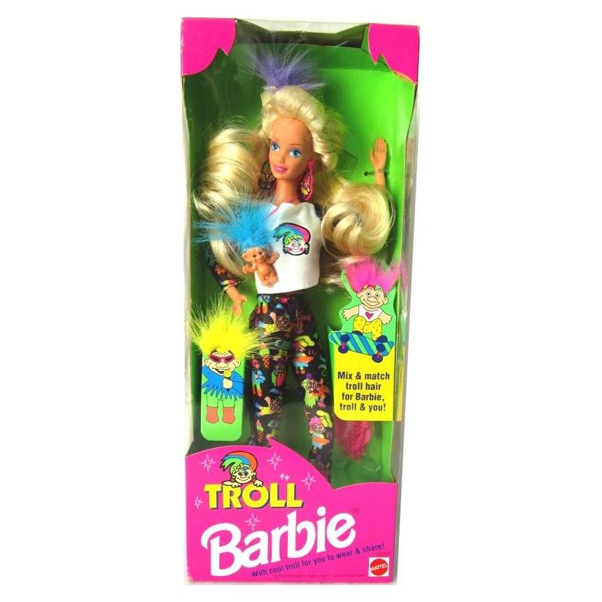 Muñeca Barbie Troll 1992 con Mini Troll Mattel