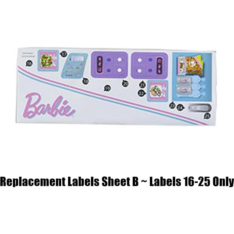 Hoja de Etiquetas de Repuesto B Mattel para Barbie Dreamplane GDG76
