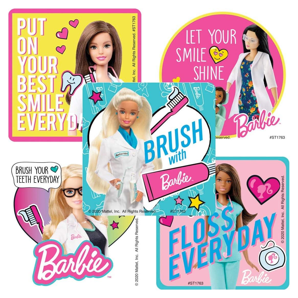 Pegatinas Dentales Barbie - 100 Unidades Hipoalergénicas