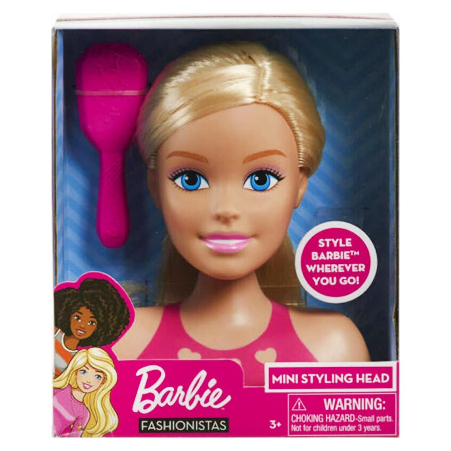 Cabeza de Estilo Mini Muñeca Barbie Just Play 2pc Rubia