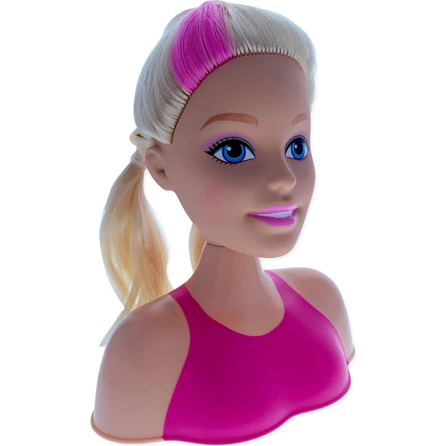 Cabeza de Estilo Mini Muñeca Barbie Just Play 2pc Rubia