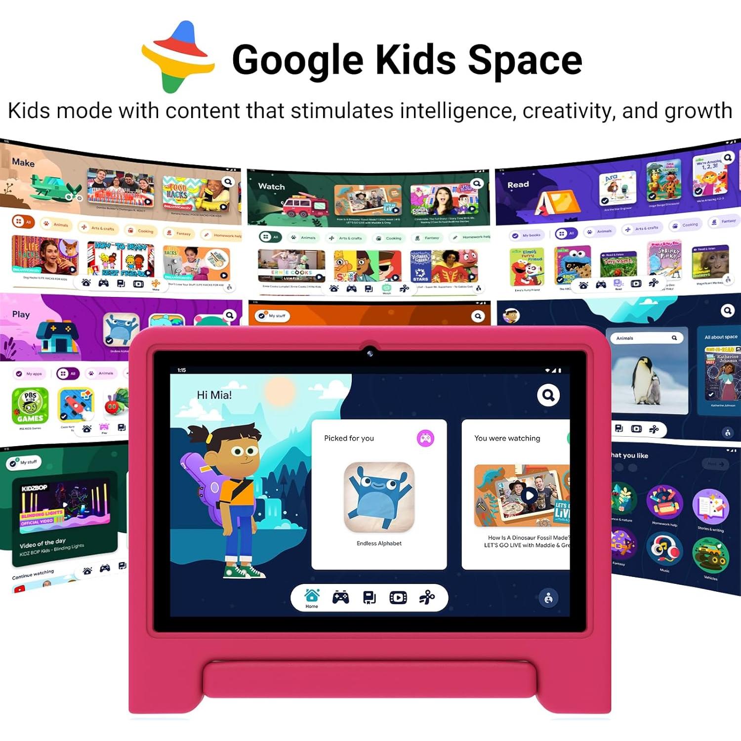Tableta para Niños ApoloMedia K109 Pro 10.1" 64GB Rosa