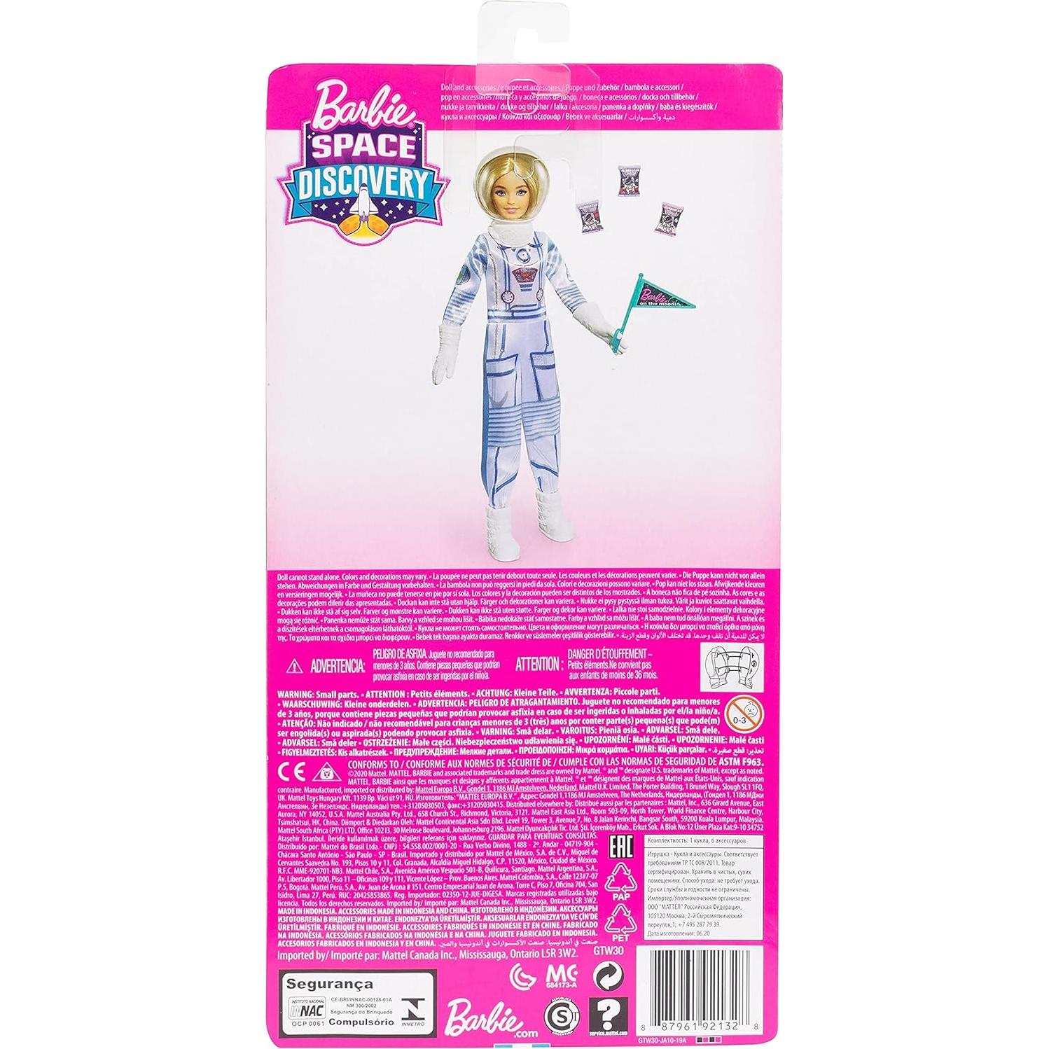Muñeca Astronauta Barbie Descubrimiento Espacial con Accesorios
