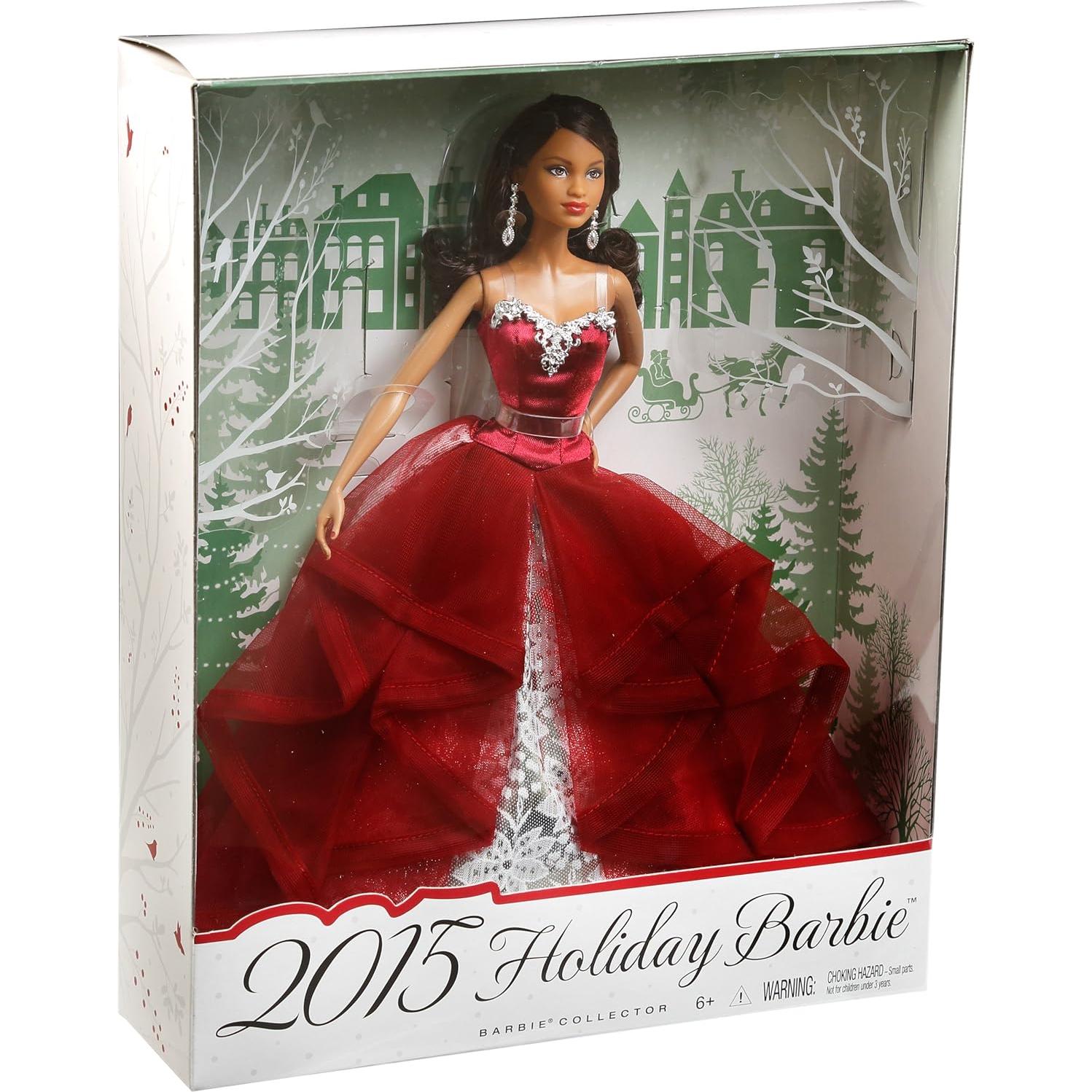 Muñeca de Navidad Barbie 2015 Afroamericana CHR78 Mattel