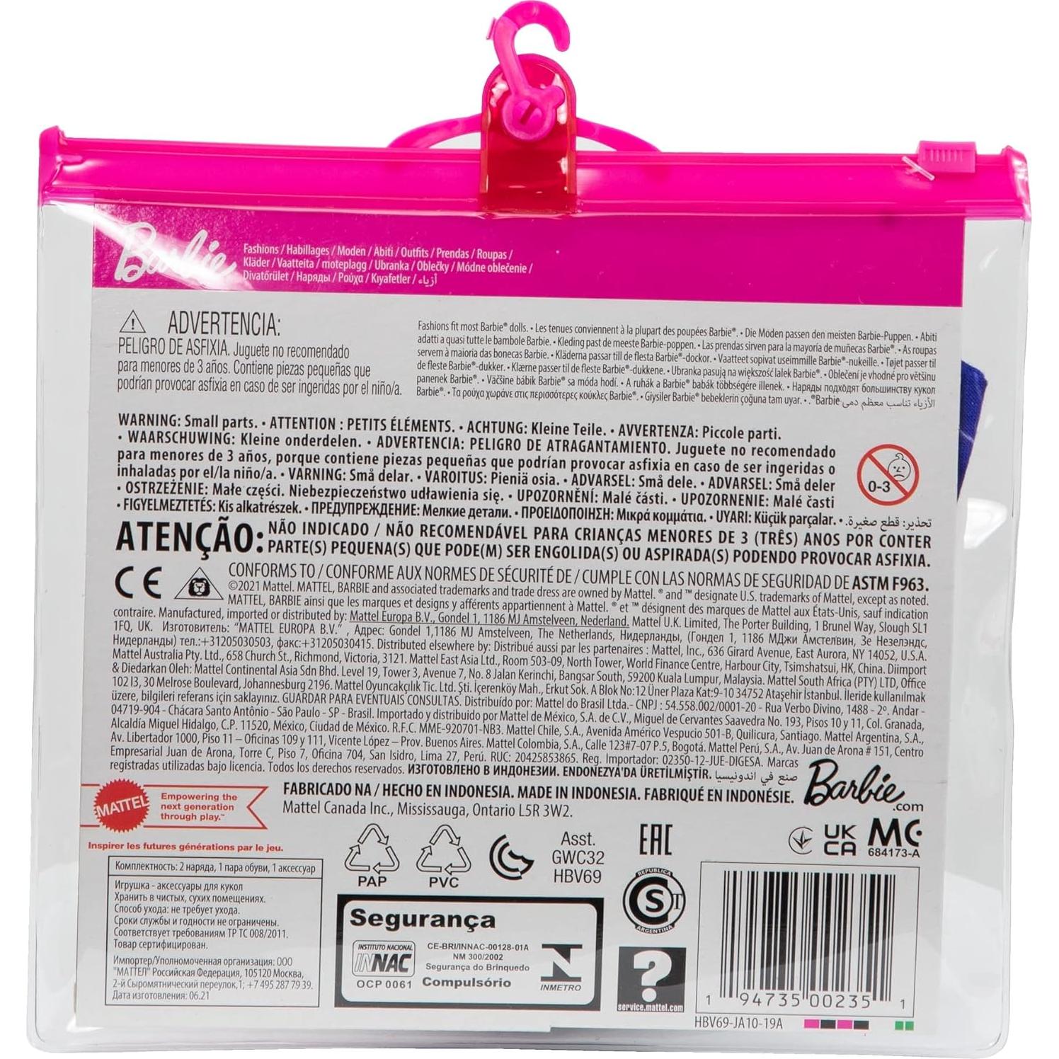 Conjunto de Ropa Barbie Fashions 2 Atuendos y Accesorios